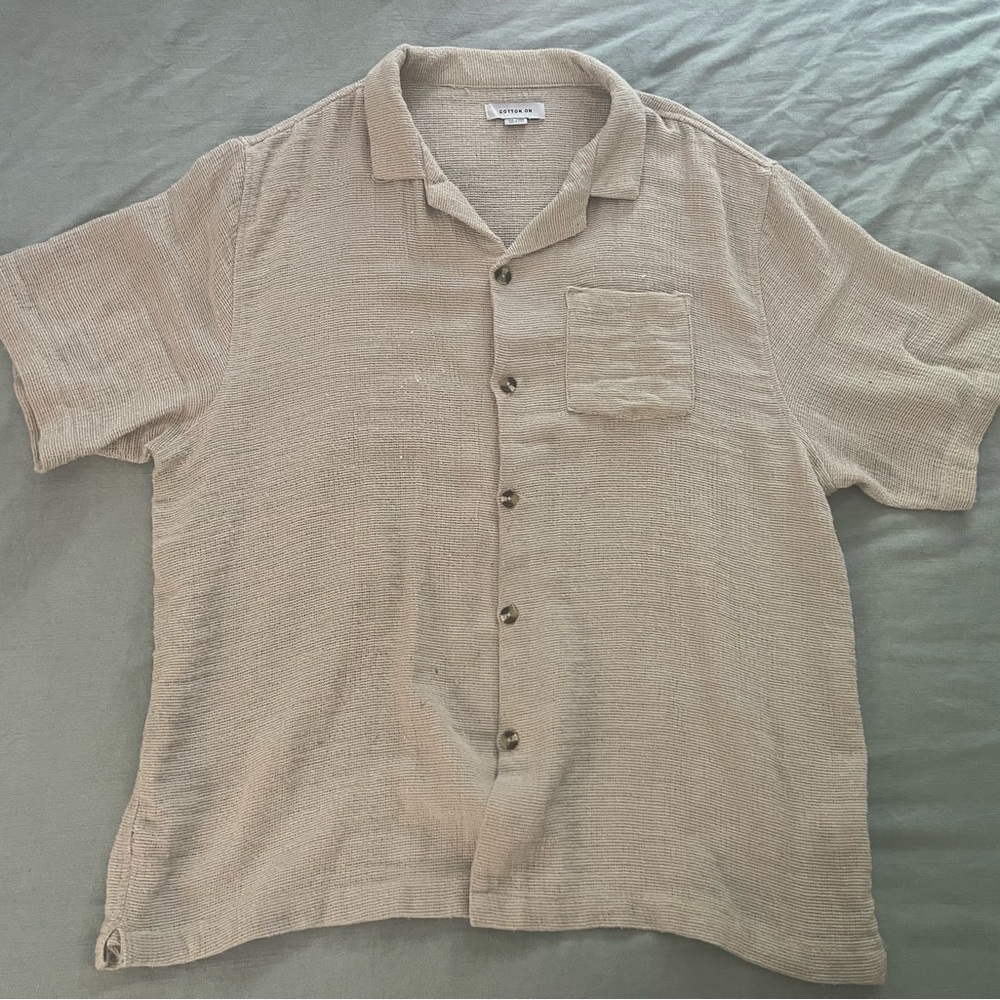Cotton On Tan Casual Button Down Shirt